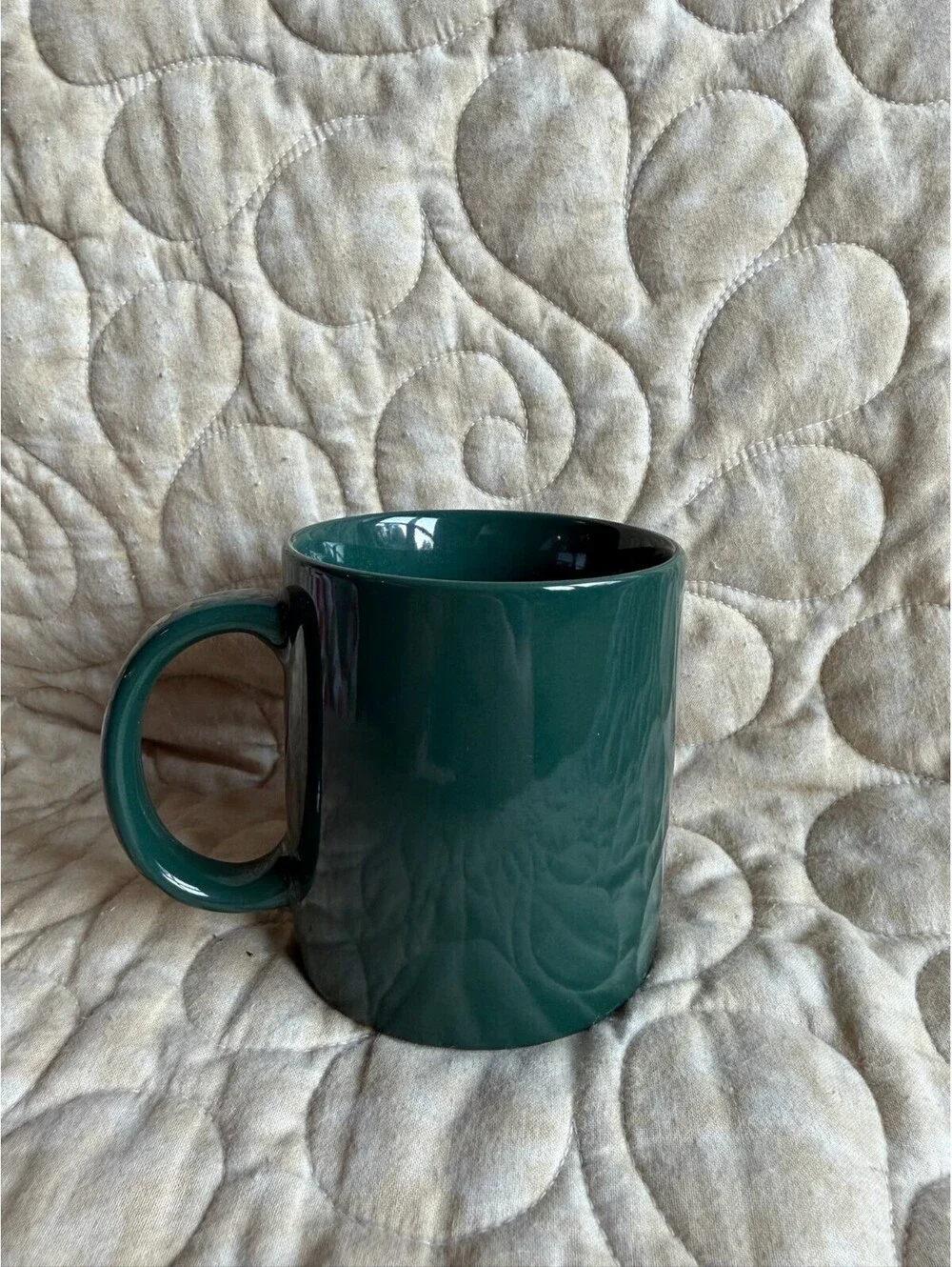 Vintage Green Happiness Is Homemade Patchwork Design Mug